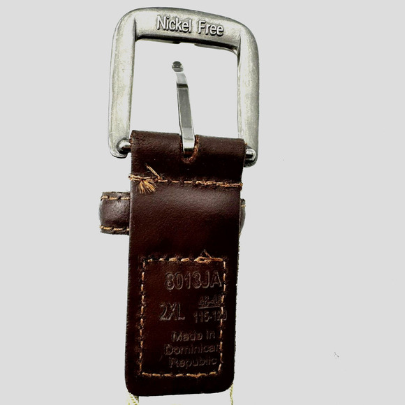 Men's XXL Tan Braided Woven Stretch‎ Golf Belt Leather End Pieces Casual Preppy - Picture 4 of 7